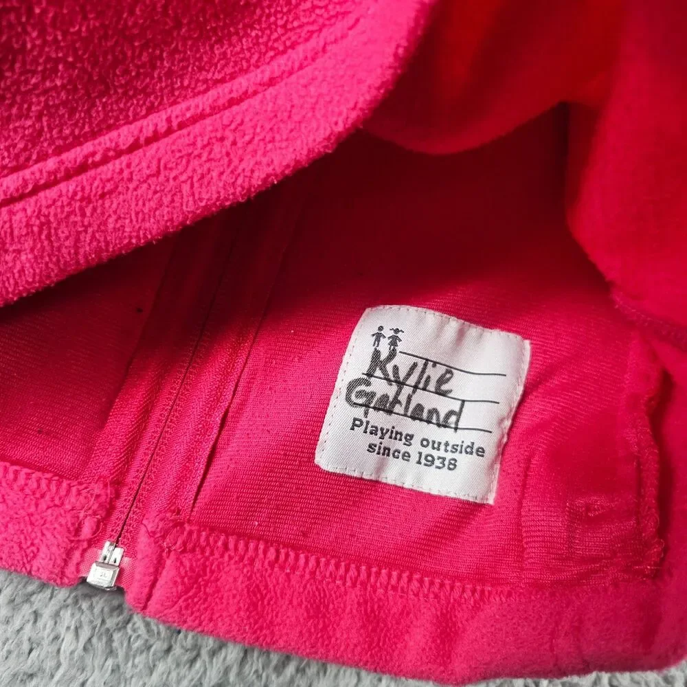 Columbia Sweater Youth Medium Pink Full Zip Fleece Jacket Outdoor Preppy Casual